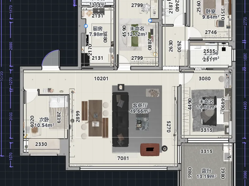 长江首府 三房两厅 现代中古风装修实景（枝江）